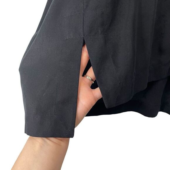 COS boxy lagenlook top Size 10 black short sleeve boho v‎ neck - Picture 4 of 7